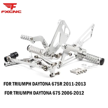 Для Triumph DAYTONA 675 Street Triple 2006-2012, Регулируемые задние комплекты с ЧПУ, Задние подножки для мотоцикла, подножки для ног всадника