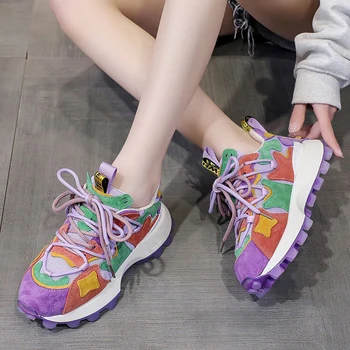 Женская обувь в продаже 2023 года, новая дышащая Женская вулканизированная обувь на платформе, Весенние нескользящие женские повседневные кроссовки на шнуровке, Zapatos