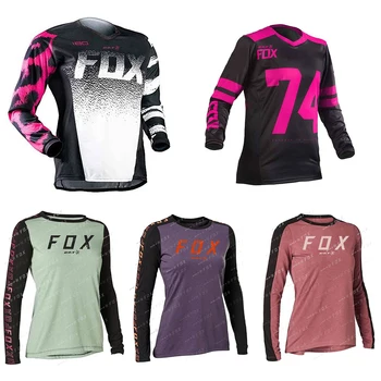 Женские трикотажные изделия с длинными рукавами, MTB BATFOX, велосипедные рубашки, Внедорожный DH, Мотоциклетный трикотаж, Спортивная одежда для мотокросса