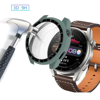 Закаленное стекло + чехол для Huawei Watch 3 Pro 48 мм Бампер в виде ракушки, матовый защитный чехол для экрана Huawei Watch 3