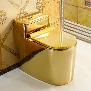 Золотой туалет для гостиничного клуба в европейском стиле, сверхвысокий сифон, немой насосный туалет, личный бытовой креативный туалет