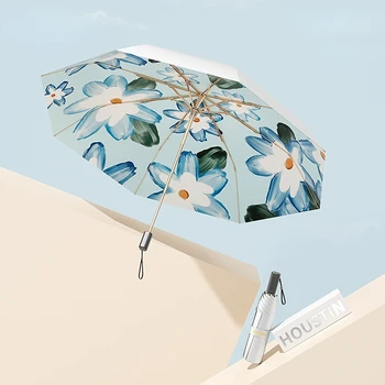 Зонтик Милый Зонт От Солнца Мини Дизайнерская Защита Ветрозащитный Высококачественный Прочный Солнцезащитный Козырек Складывающаяся Красивая Домашняя одежда из Сомбриллы