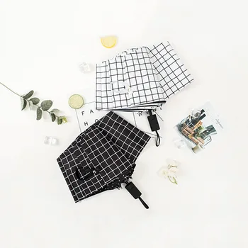 Зонты с решетчатым черным покрытием, устойчивые к ветру, Складной зонтик, Ветрозащитный зонт от дождя для мужчин и женщин