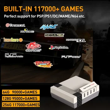 Игровая консоль X Cube в стиле Ретро, встроенная в более чем 50 эмуляторов с более чем 117000 играми для PSP/PS1/N64/DC/MAME с контроллером