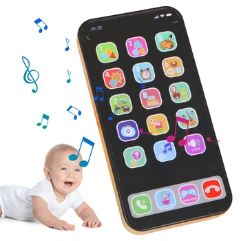 Игрушечный телефон для младенцев, Развивающий симулятор, игрушка для мобильного телефона для малышей 3-6 лет, Музыкальные игрушки для мобильных телефонов с подсветкой, Рождественские