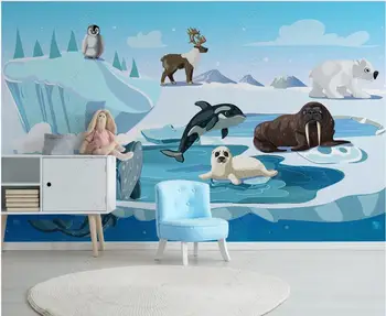 изготовленная на заказ фреска 3d обои для стен в рулонах Акварель животное кит детская спальня домашний декор фотообои на стену