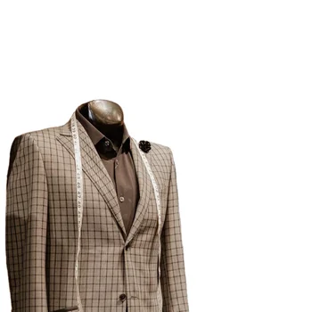 Индивидуальный Модный приталенный мужской комплект для Отдыха, Деловое Свадебное платье, Индивидуальный комплект