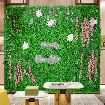 Искусственные растения лист эвкалипта трава стена изгородь сад озеленение заднего двора свадебная вечеринка фон украшение стен