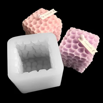 Квадратное Пчелиное Гнездо Кубик Рубика Форма Для Ароматерапевтических Свечей DIY Гель Гипс Мусс Для Выпечки Декоративные Силиконовые Формы Формы Для тортов