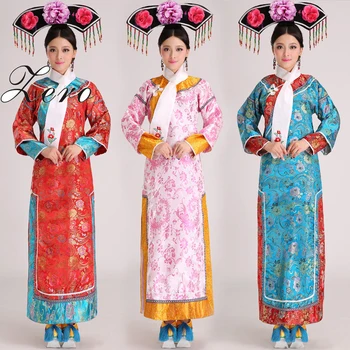 Китайский Костюм Династии Цин, Новый костюм принцессы с головным убором, 5 цветов, китайское древнее платье, Розничная продажа, Бесплатная доставка