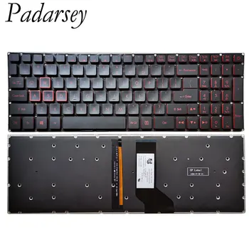 Клавиатура Padarsey с подсветкой для ноутбука Acer Nitro 5 AN515 51 AN515-52 AN515-31 AN515-53 AN515-41 42 Красные клавиши