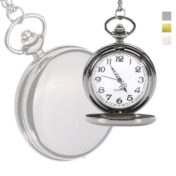 Классические Мужские Карманные часы из польского Кварца 4,5 см, Ожерелье Relogio De Bolso, Подарочные кварцевые часы LL @17