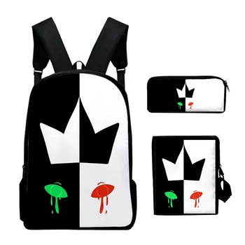 Классический Ранбу в стиле хип-хоп, 3 шт./компл., рюкзак с 3D принтом, Студенческий Рюкзак Большой емкости, Дорожный Рюкзак для ноутбука, сумка на плечо, пенал