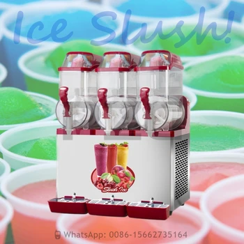 Коммерческая машина для приготовления Мороженого Объемом 3 * 12л с Газировкой Pupi Fruit Snow Bras Small Slush Machine Margarita Slush Maker Frozen-coke-machine