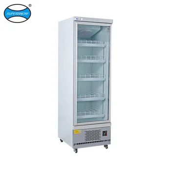 Коммерческий Вертикальный витринный однодверный стеклянный холодильник для охлаждения напитков