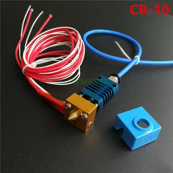 Комплект экструдера CR10 Hotend в сборе с Цельнометаллической J-образной головкой и силиконовым носком MK8 для 3D-принтера Creality cr-10 CR-10S