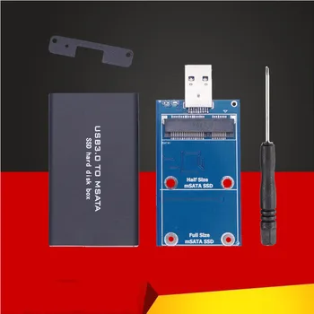 Корпус жесткого диска mSATA-USB 3.0 Из алюминиевого сплава, Коробка для внешнего твердотельного диска, Чехол mSATA, адаптер для 30*30 50*30 SSD-накопителя mSATA