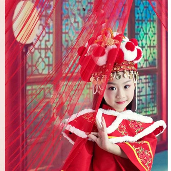 Красный костюм Цзинь Сю для выступления на сцене Республиканского периода, костюм маленькой девочки Принцессы, Фотография, Представление ко Дню защиты детей