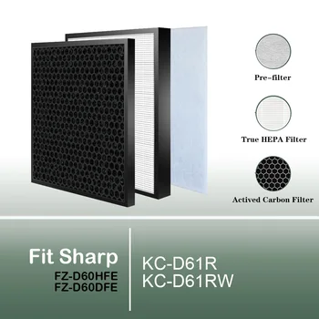 Кучный фильтр с Активированным углем FZ-D60HFE FZ-D60DFE для воздухоочистителя Sharp KC-D61R KC-D61RW KC-D61R-W
