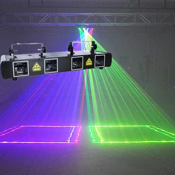 Лазерный луч с 4 головками 50 Вт DMX сценическая лампа с полноцветным голосовым управлением KTV отдельная комната бар лазерный луч DJ ночной клуб дискотека вспышка