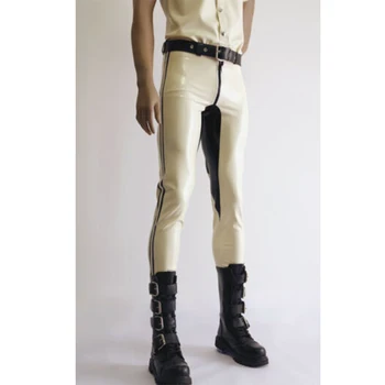Латексные брюки Мужские брюки Gummi для косплея, тонкие, с уникальной блокировкой цвета, индивидуальные