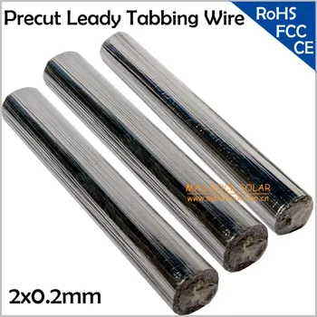 ленточный провод 2x0,2 мм Leady PV, предварительно нарезанные свинцовые провода для солнечных вкладок, могут быть нарезаны на любой размер, подходящий для 125 или 156 солнечных элементов