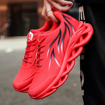 Летние Хит Продаж, Красные Мужские Кроссовки Для бега, Модные Сетчатые мужские Уличные кроссовки, Дышащая легкая мужская обувь Zapatillas Hombre