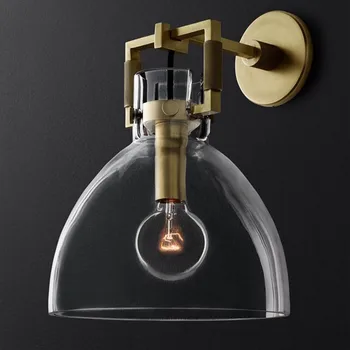 Медный роскошный светодиодный настенный светильник, современный черный Или золотой Прозрачный стеклянный шар, настенный светильник для столовой, гостиной, прикроватной тумбочки для спальни