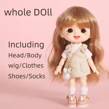 Милая индивидуальная голова куклы 1/8BJD Модный макияж ob11 кукла 1/12 bjd вся кукла, включая голову ребенка + тело + парик + одежду + обувь