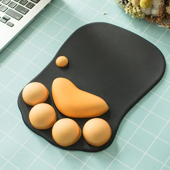 Милый 3D коврик для мыши с кошачьим когтем, мягкий силиконовый шелковый коврик для мыши, коврик для мыши Kawaii Memory Foam, подставки для запястий, подушки для портативного компьютера PC