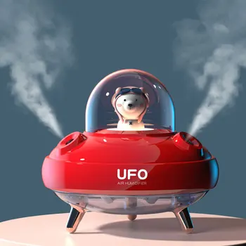 Милый Увлажнитель воздуха UFO, водяной диффузор с двойным распылением, Туманообразователь для домашнего офиса, Милый Планетный Медведь, светодиодный ультразвуковой Ароматический диффузор