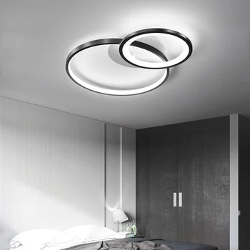 Минимализм, современная светодиодная потолочная люстра Для спальни, гостиной, внутреннего дома, Простой Дизайн, Лампа с круглым кольцом, пульт дистанционного управления