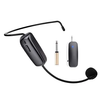 Многофункциональный беспроводной микрофон UHF, система микрофона для гарнитуры, микрофон для гарнитуры и ручной микрофон с USB-кабелем для зарядки