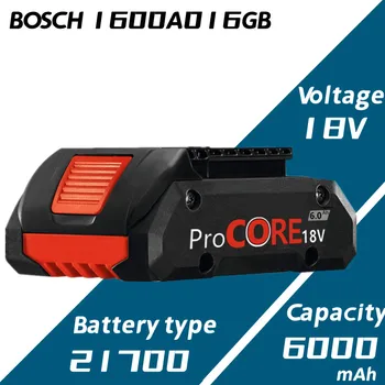Модернизированный литий-ионный аккумулятор 18V 6000mAh для Procore 1600A016GB для Аккумуляторной дрели Bosch 18 Volt Max, 2100 встроенных ячеек