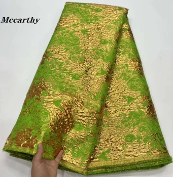 Модная Африканская Парчовая кружевная ткань 5 Ярдов Нигерийской Парчовой кружевной ткани 2023 Высокого качества Для пошива Ткани Для вечеринки и Свадьбы
