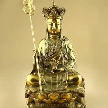 Монах горы Цзюхуа, статуя Бодхисаттвы Будды Кшитигарбхи из чистой меди, открывающий свет, буддийские принадлежности, фигура Будды ~