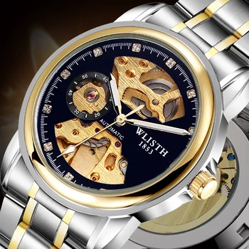 Мужские Механические часы WLISTH бренд Business Watch Masculino Relogio с Полностью стальным Кожаным Ремешком Wirst Watch ночной светящийся saati