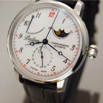Мужские часы с автоматическим механическим водонепроницаемым календарем Многофункциональные автоматические механические мужские часы с эмалированным циферблатом St2153