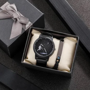 Набор мужских часов-браслетов Унисекс Wirstwatch, лидирующий бренд, кварцевые часы с браслетами из титановой стали, Relogio Masculino для студентов