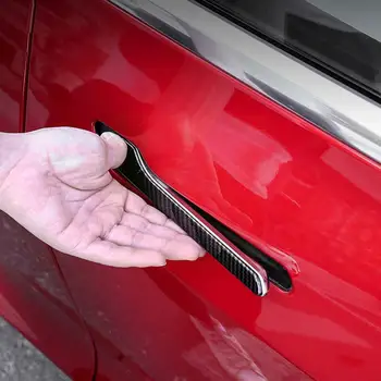 Наклейка На Дверную Ручку Автомобиля Для Tesla Model 3 Y 2017-2022 Дверная Обертка, Паста Для Покрытия Model3 Model Y, Аксессуары Из Углеродного Волокна ABS G0B0