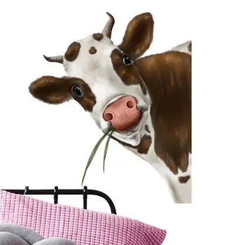 Наклейка на окно Коровы Реалистичные Наклейки с принтом Выглядывающей коровы Интересные Забавные Наклейки на стену с изображением Выглядывающей коровы Наклейки на стены Коровы На Окна Прилипают