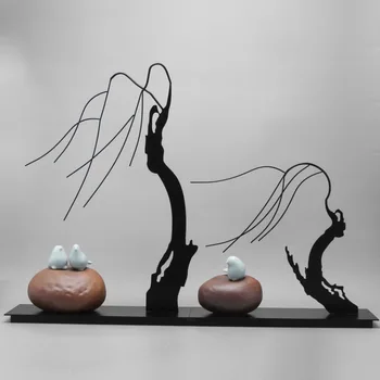 Новая китайская современная железная керамика креативные украшения в виде птиц образец комнаты гостиная ТВ кабинет вход мягкие украшения