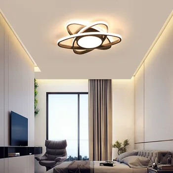 Новое поступление, черная/белая светодиодная потолочная люстра для гостиной, кабинета, спальни, домашнего освещения, алюминиевые люстры, светильники AC110-220V