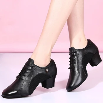Новые кожаные туфли для латиноамериканских танцев, современная танцевальная обувь, женская обувь для бальных танцев, танцевальная обувь на мягкой подошве, обувь для учителей, танцевальная обувь