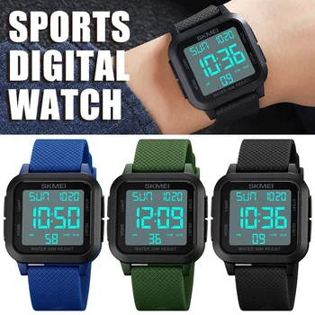 Новые модные мужские спортивные часы, Водонепроницаемые Многофункциональные наручные часы, Светящийся светодиодный дисплей, Цифровое хронометраж, электронные часы