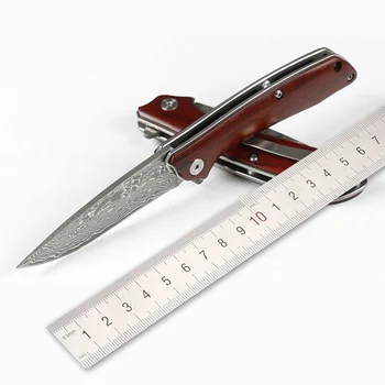 новый продукт sharp импортирует кузнечный складной нож из дамасской стали, уличные инструменты, коллекционный инструмент с ручкой из красного дерева, нож