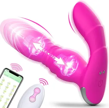 Носимый вибратор с приложением для женщин, секс-игрушки для взрослых, Женский мастурбатор, Вибраторы с дистанционным управлением и 9 мощными толкающими вибрациями