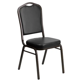 Обеденные стулья с откидной спинкой, банкетный стул в черном винилово-золотистом каркасе