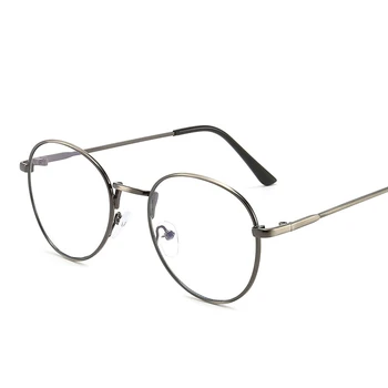 Овальное металлическое матовое плоское зеркало, мужские и женские литературные очки в простой ретро-оправе, могут сочетаться с очками для близорукости