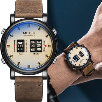 Ограниченная серия персонализированных роликовых Популярных мужских многофункциональных часов с функцией синхронизации, креативные кожаные водонепроницаемые светящиеся часы